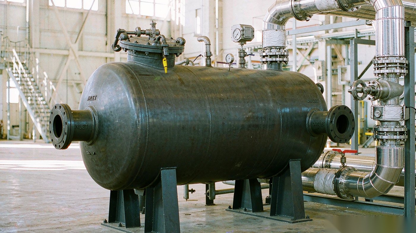 Shell and tube heat exchanger installed in plant